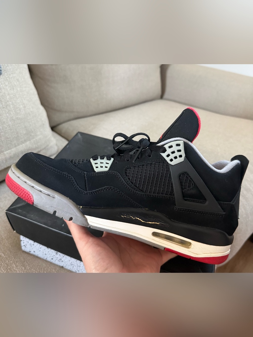 Air Jordan 4 Retro Bred 2012 Size 10.5 OG Box - Picture 3 of 8